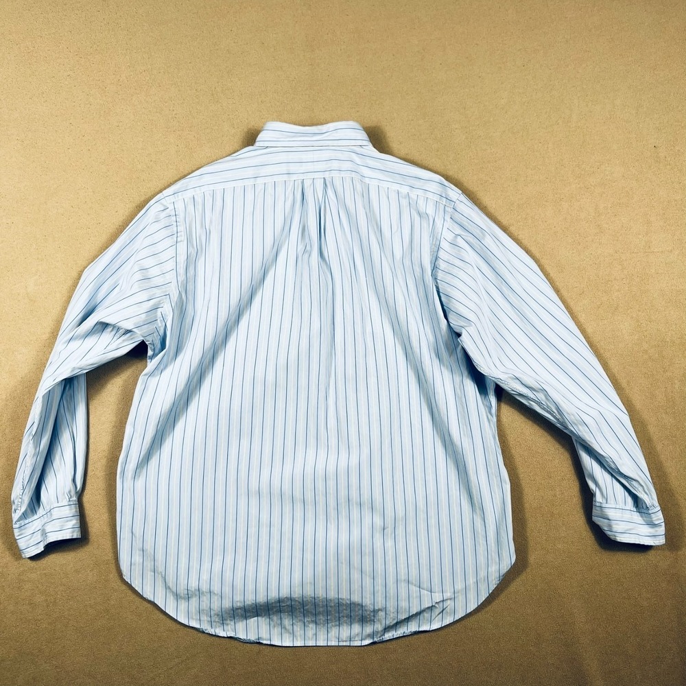 Ralph Lauren Classic Fit Blue Stripe Button Down Shirt XL 14.5/35 Blue Pony - Picture 3 of 12